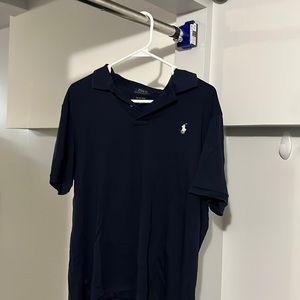 Navy polo collar shirt